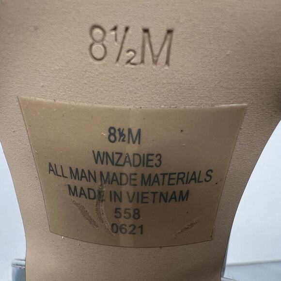 Nine West Zadie Formal Evening Silver Iridescent Ankle Strap Dress Heels 8.5M - Picture 8 of 8